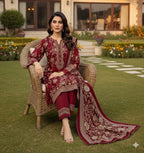 Binsaeed Printed Khaddar 3 Piece