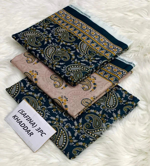 Binsaeed Printed Khaddar 3 Piece