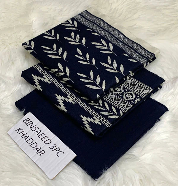Binsaeed Printed Khaddar 3 Piece