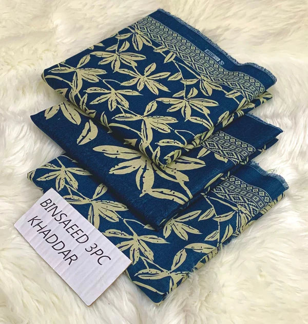 Binsaeed Printed Khaddar 3 Piece