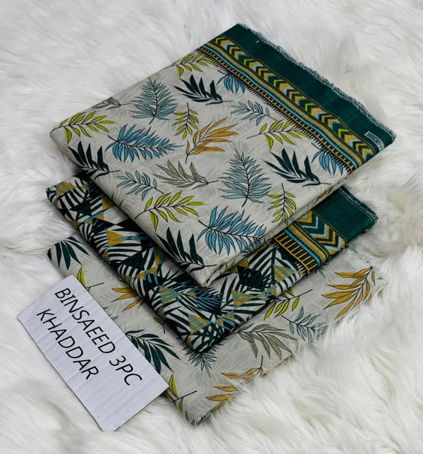 Binsaeed Printed Khaddar 3 Piece