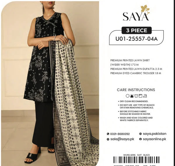 Saya Premium Printed Lawn 3 Piece