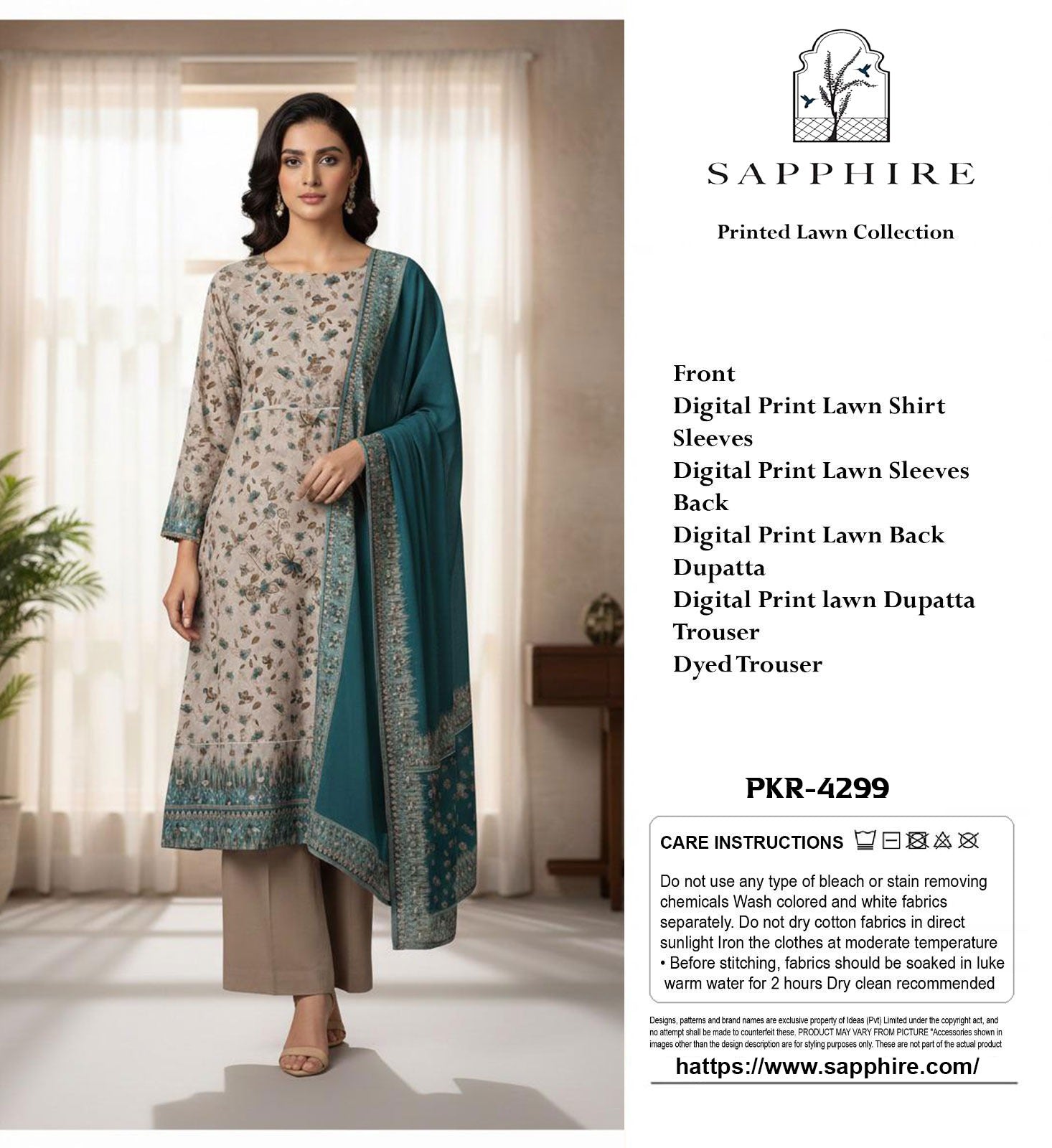 Sapphire  3-Piece Suit